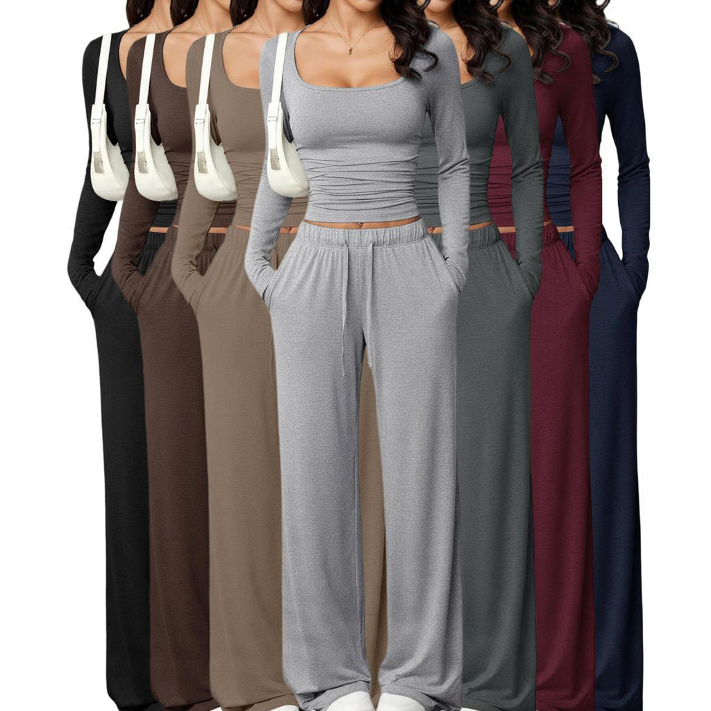 Conjunto Chándal para Mujer con Cuello Cuadrado y Manga Larga