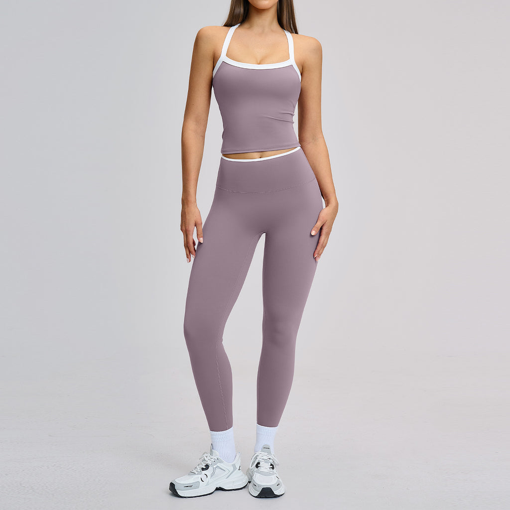 High-Waisted Yoga Set with Flared Pants