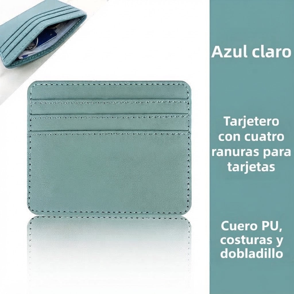 Tarjetero Multicarta de Cuero PU