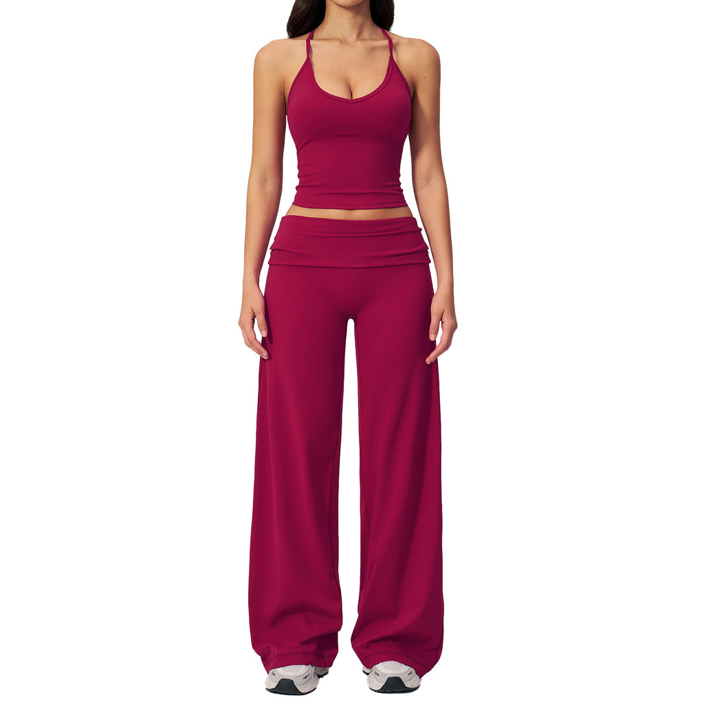 Conjunto de Yoga Espalda Nadadora con Pantalón Ancho
