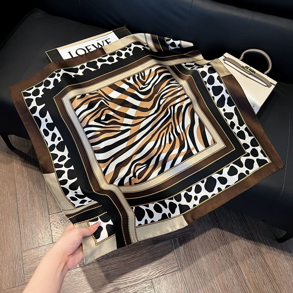 Pañuelos de Seda de Verano para Mujer 70x70 cm Cuadrados