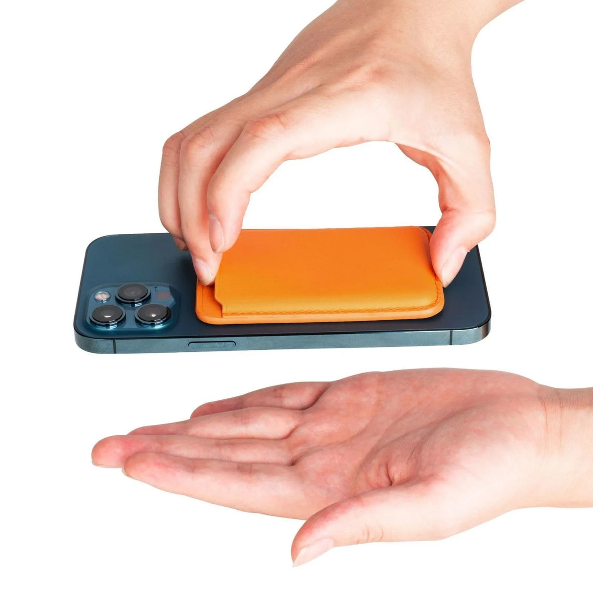Funda Tarjetero Magnética para iPhone 12-15, Cuero PU con Sujeción Fuerte