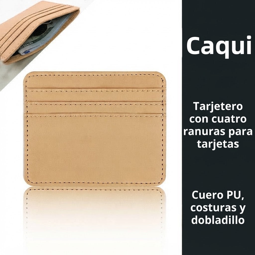Tarjetero Multicarta de Cuero PU