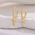 Pendientes Aro con Colgante de Cruz