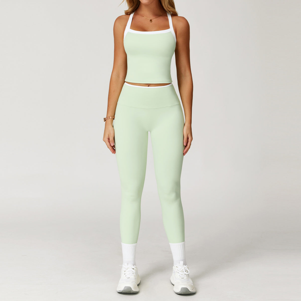 High-Waisted Yoga Set with Flared Pants