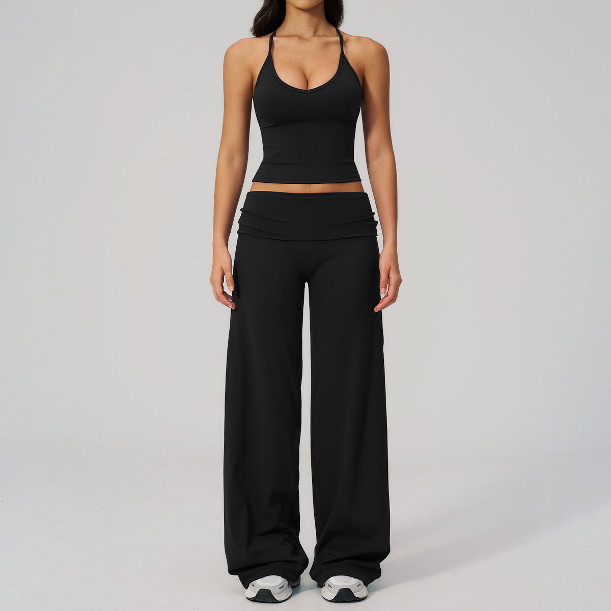Conjunto de Yoga Espalda Nadadora con Pantalón Ancho