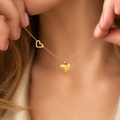 Collar con Colgante de Corazón Chapado en Oro Rosa con Circón Blanco