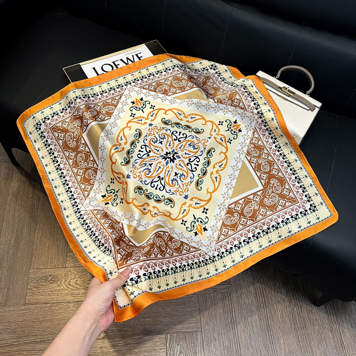 Pañuelos de Seda de Verano para Mujer 70x70 cm Cuadrados