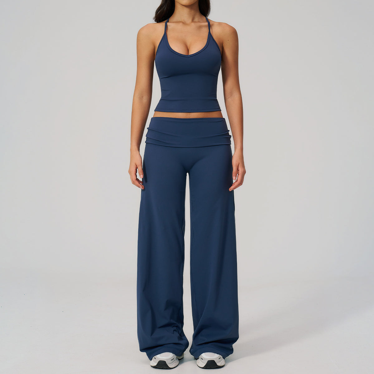 Conjunto de Yoga Espalda Nadadora con Pantalón Ancho