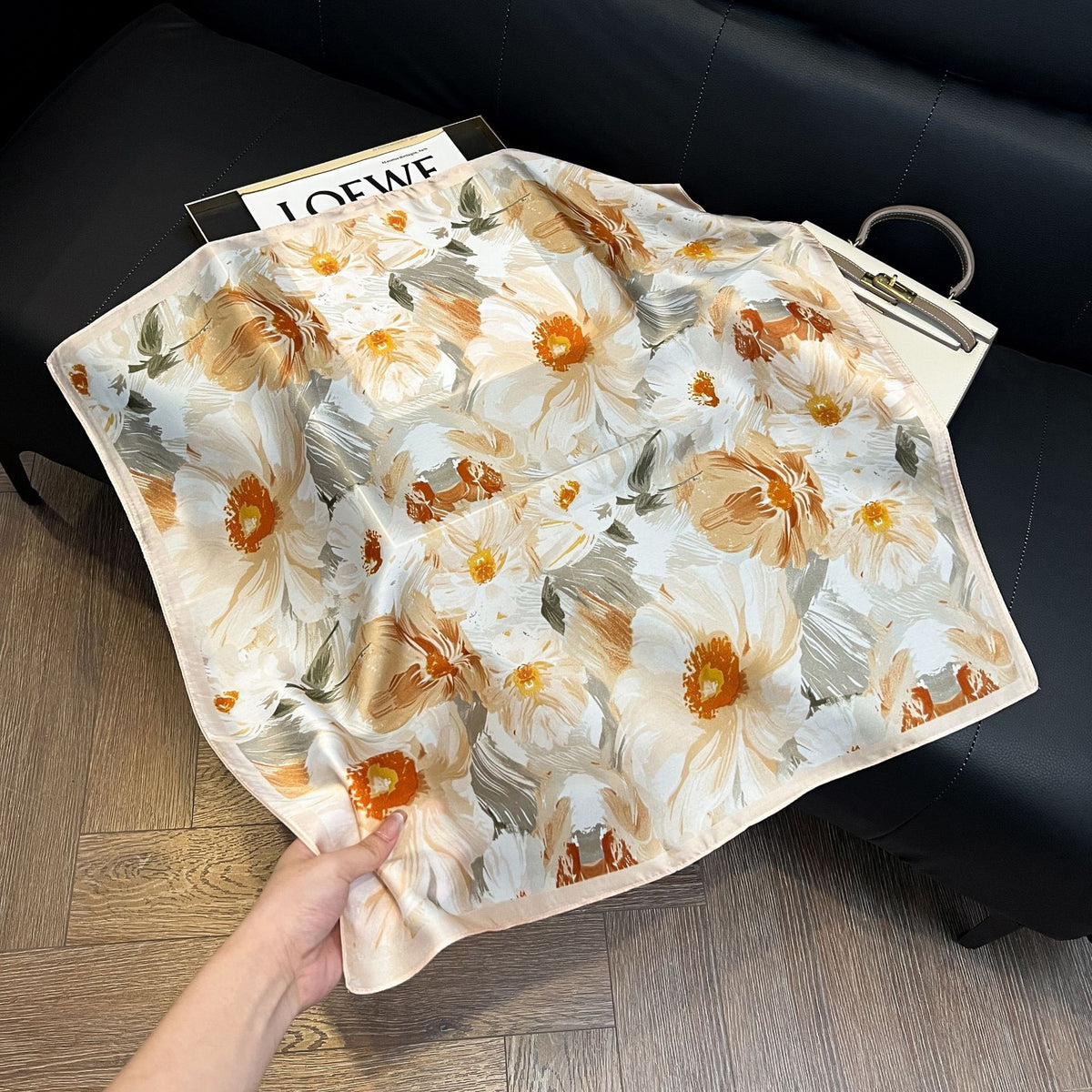Pañuelos de Seda de Verano para Mujer 70x70 cm Cuadrados