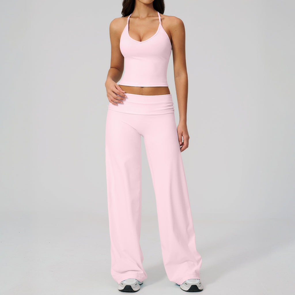 Conjunto de Yoga Espalda Nadadora con Pantalón Ancho
