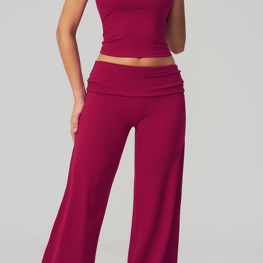 Conjunto de Yoga Espalda Nadadora con Pantalón Ancho