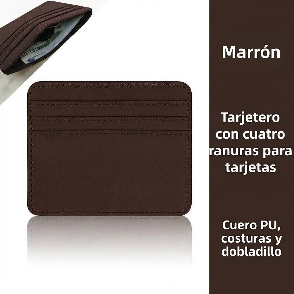 Tarjetero Multicarta de Cuero PU