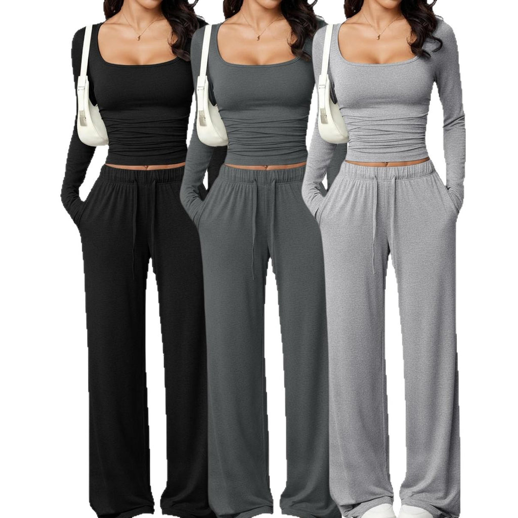 Conjunto Chándal para Mujer con Cuello Cuadrado y Manga Larga