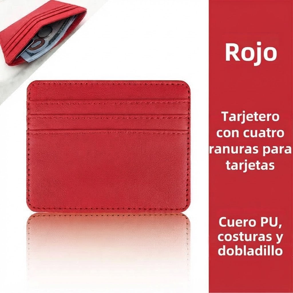 Tarjetero Multicarta de Cuero PU
