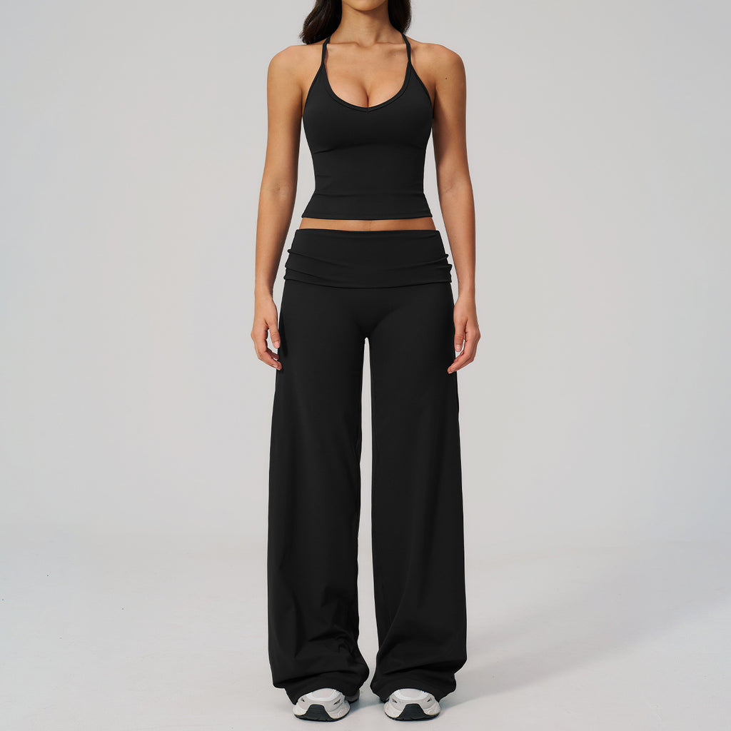 Conjunto de Yoga Espalda Nadadora con Pantalón Ancho