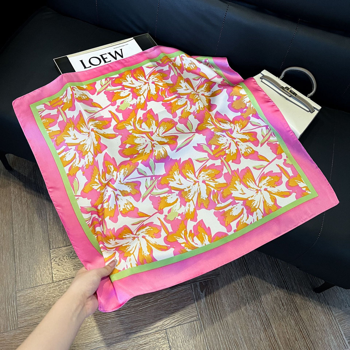 Pañuelos de Seda de Verano para Mujer 70x70 cm Cuadrados