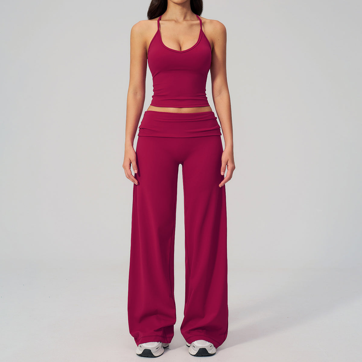 Conjunto de Yoga Espalda Nadadora con Pantalón Ancho