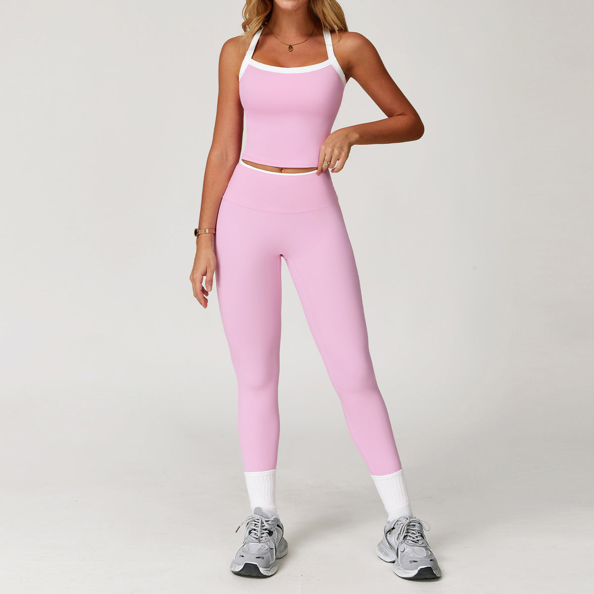 High-Waisted Yoga Set with Flared Pants
