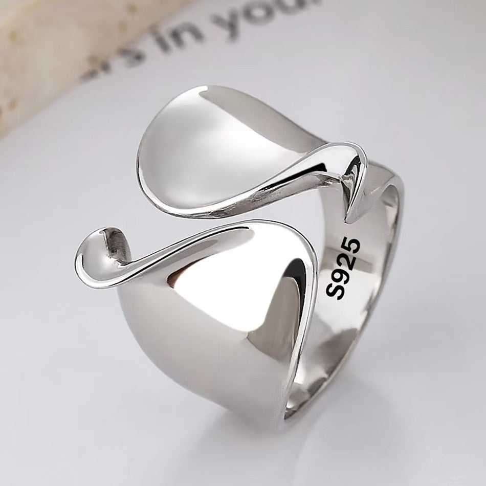 Anillo de Plata Ajustable Geométrico