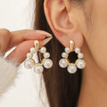 Pendientes Aro Vintage con Perlas y Flores