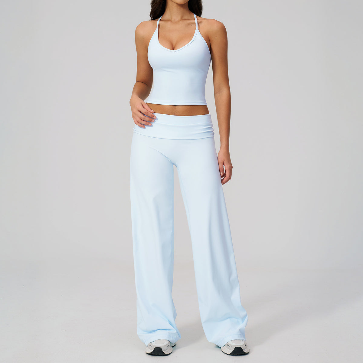 Conjunto de Yoga Espalda Nadadora con Pantalón Ancho