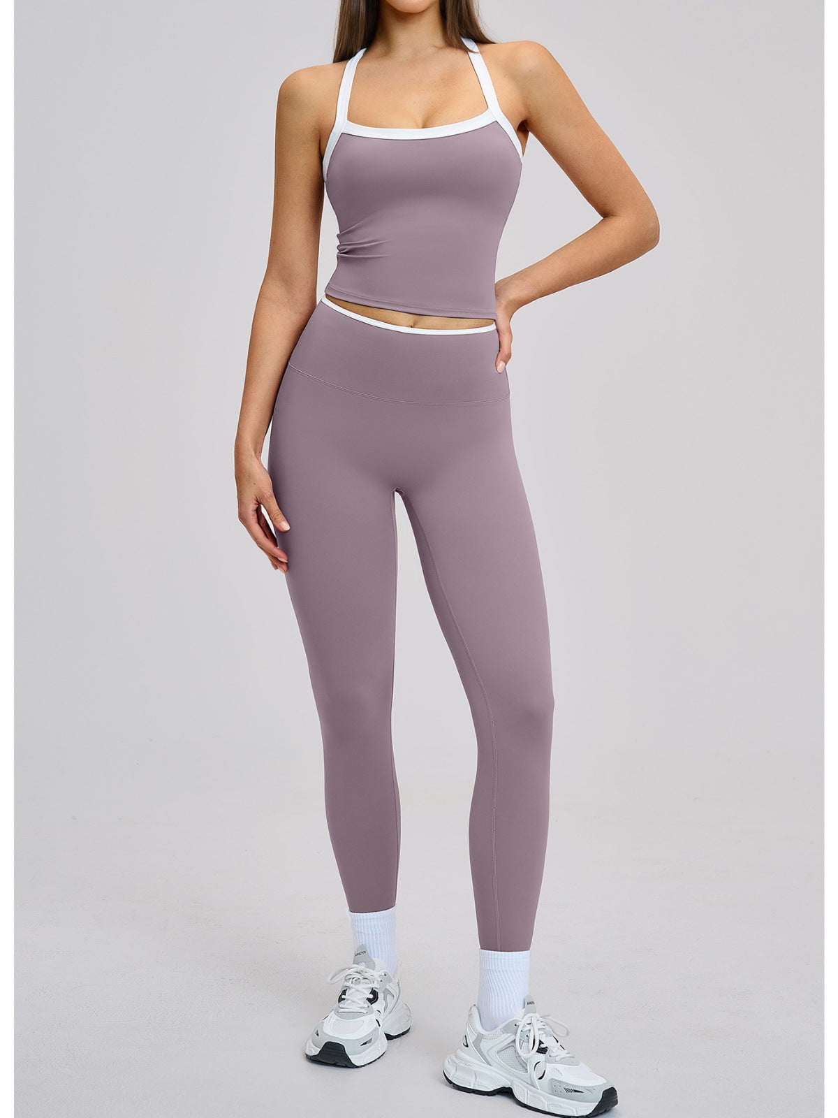 High-Waisted Yoga Set with Flared Pants
